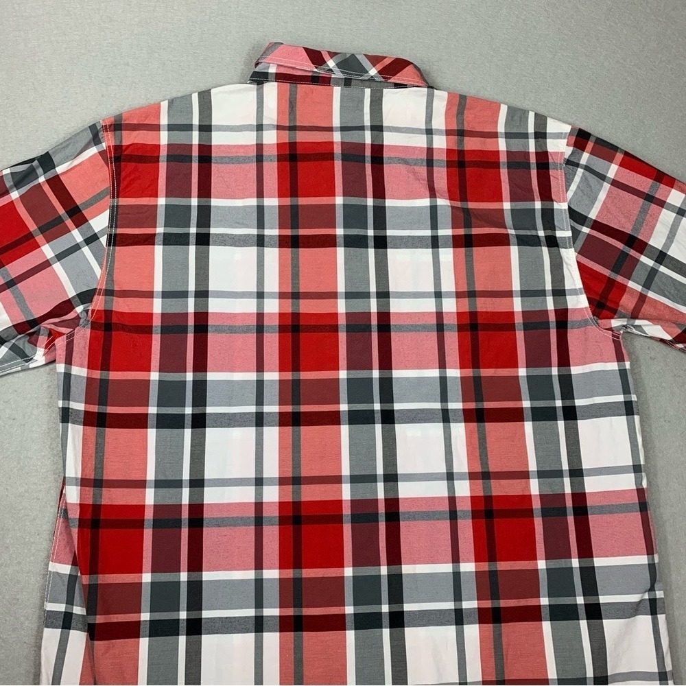 Y2K Enyce Shirt Mens 2XL Red Plaid Short Sleeve Western Button Up Sean Combs - Picture 12 of 14